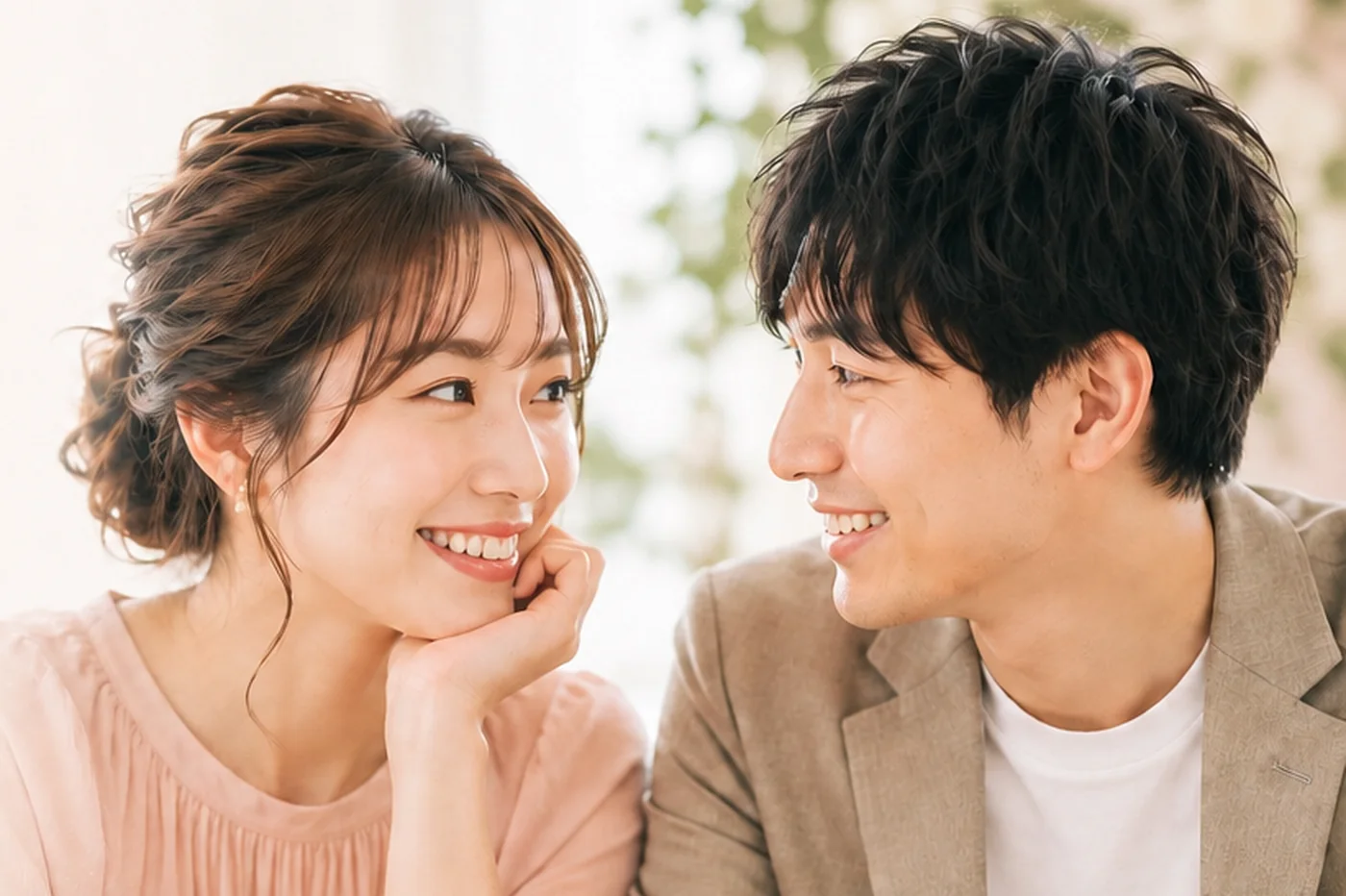 穏やかに見つめ合う男女 ― 恋育LABO